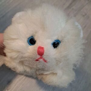 Vintage 1980 GUND White Twinkles Kitten Cat Fluffy Bell Tail Stuffed Toy Plush
